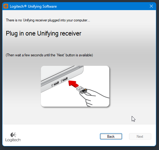 The Logitech Unifying Software would not work with my non-unifying receiver